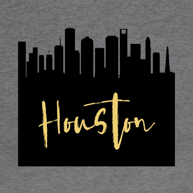 HOUSTON TEXAS DESIGNER SILHOUETTE SKYLINE ART by deificusArt